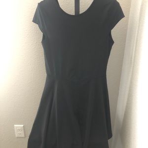 Black open back skater dress